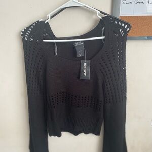 Social Collision From Hot Topic Black Crochet Sweater